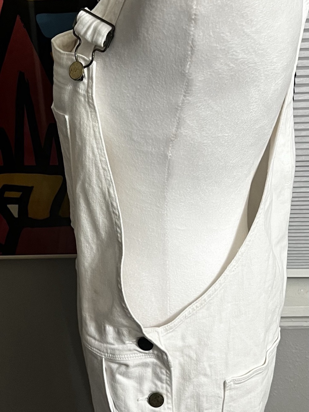 FRAME Denim Le Garcon Overalls in Blanc White Dungarees Medium - Picture 8 of 15
